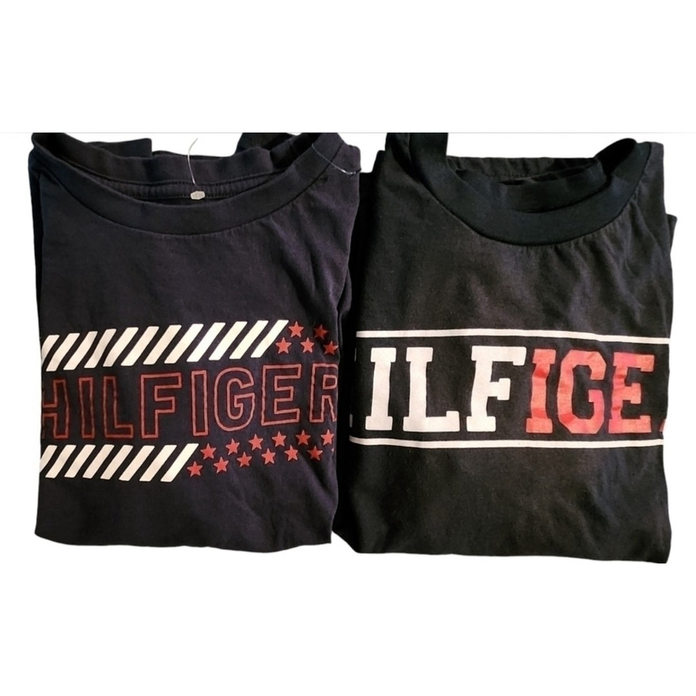 Tommy Hilfiger Bundle Lot Boys Long Sleeve Graphic Tee Shirt S 8/10 M 12/14